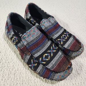 ROPER Liza Aztec Multicolor Southwest Moccasins Slip‎ On SZ 9 Rockabilly Cowgirl